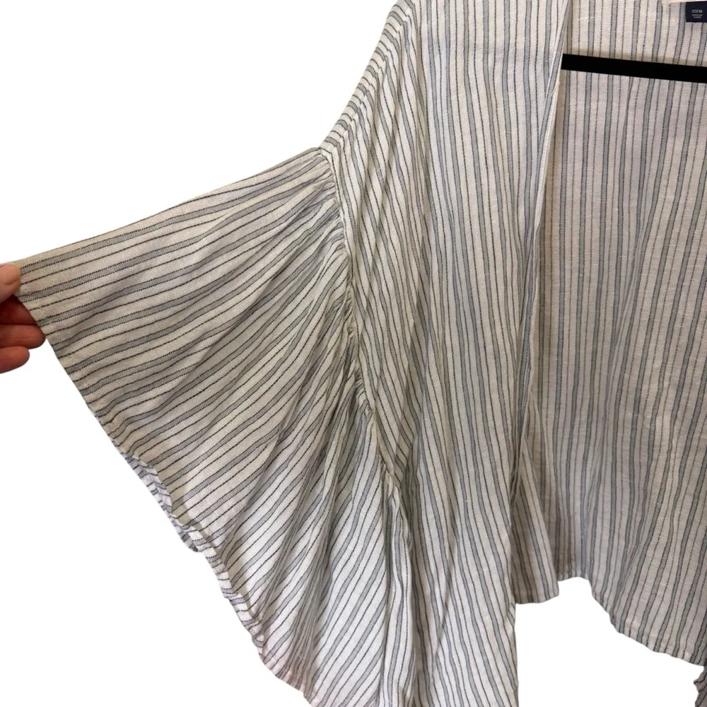 Universal Thread Women’s Linen/Cotton Railroad Stripe Open Cardigan sz OSFM
